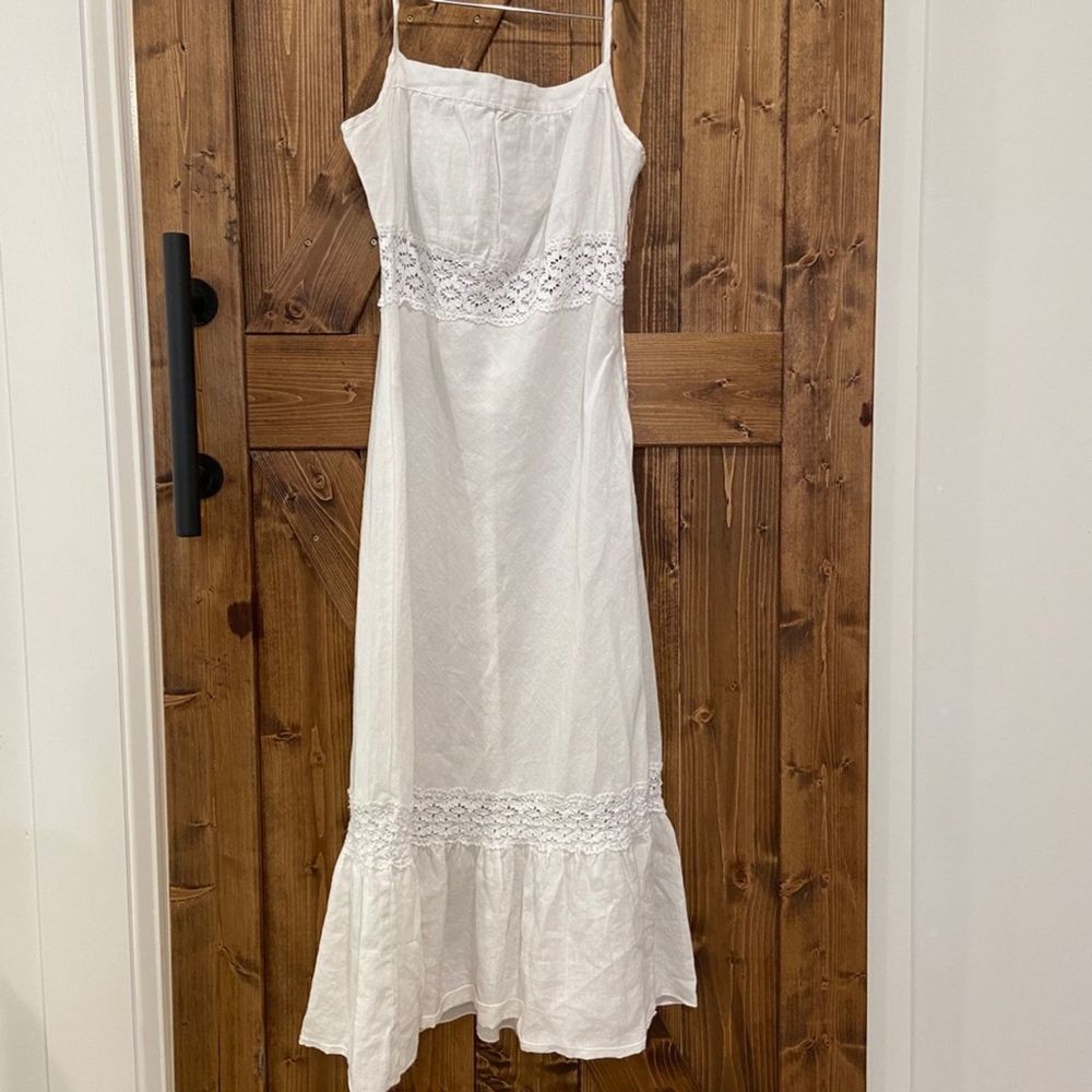 Hand Stitched Crochet White Long Dress